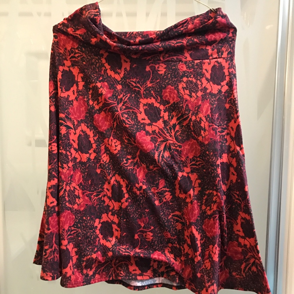 Red floral skirt